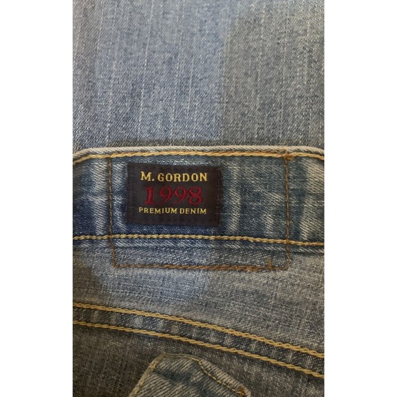 M Gordon 1998 Men's Cotton Bootcut 5 Pocket Blue Denim Jeans-sz 32x32 - Picture 5 of 6